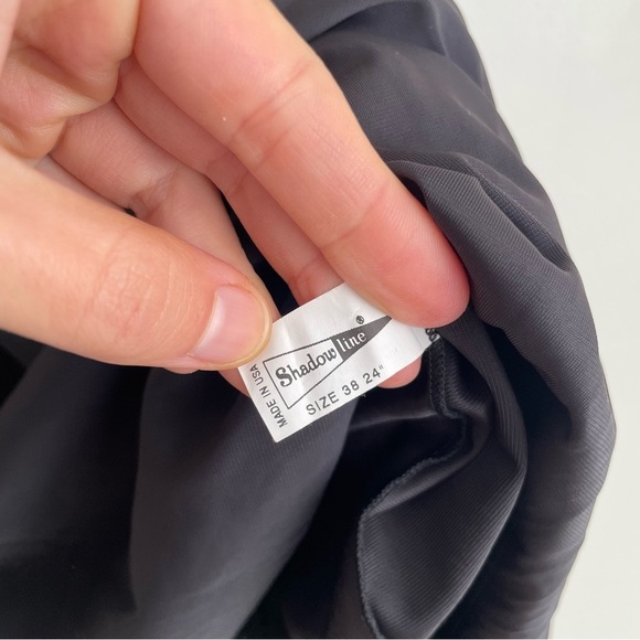 Vintage‎ Shadowline babydoll satin slip dress black whimsigoth fairy lace witchy - Picture 4 of 9